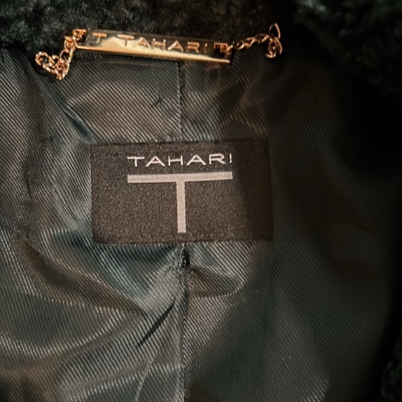 Tahari Dark Green Faux Fur Shearling Teddy Coat - Picture 12 of 13
